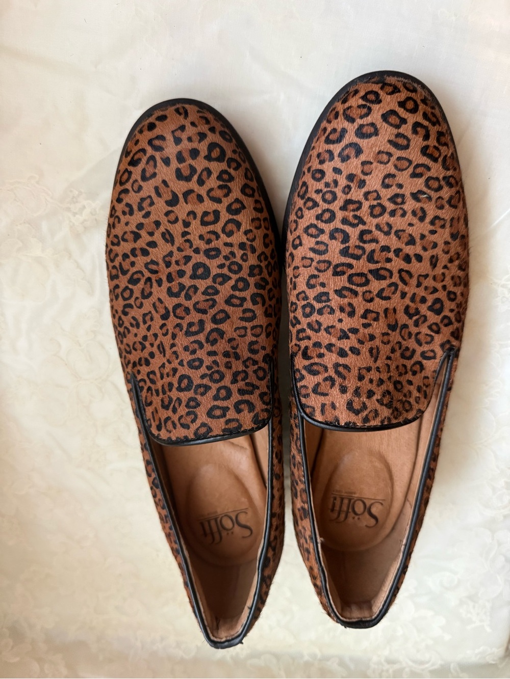 Söfft Leopard Print Slip-On Loafers in Brown and Black 7.5 Quiet Luxury Flats - Picture 9 of 13